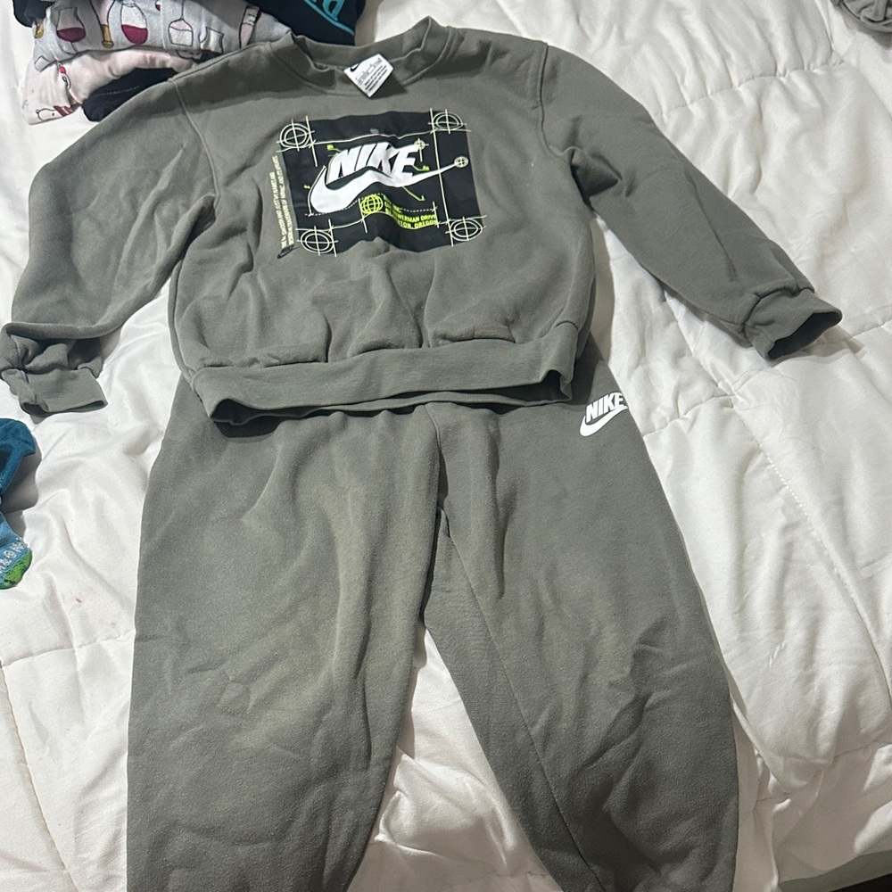 Nike Kids Olive Green Joggers Set